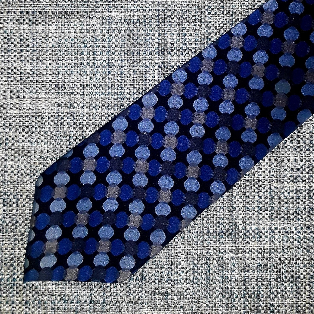 DKNY Navy Print Silk Tie